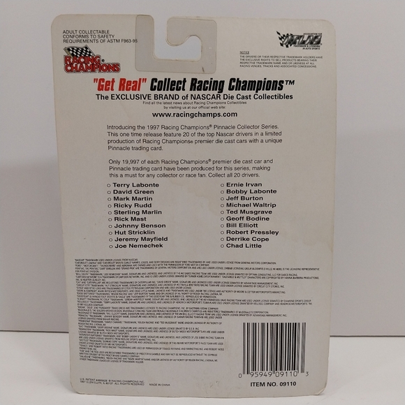 Racing Champions 1997 Pinnacle Series 1/64 Die-Cast Sterling Marlin #4 NASCAR - Picture 3 of 3